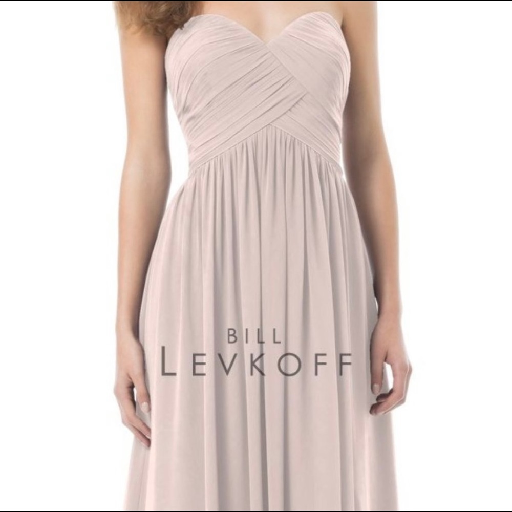Bill Levkoff Petal Pink Strapless Bridesmaid Dress